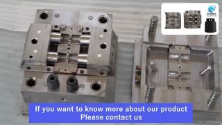 Tampilan ini menampilkan cetakan injeksi dan sampel jadi untuk suku cadang otomotif hitam.