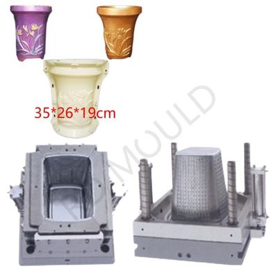 Precision Plastic Injection Molding Parts Beton Flower Pot Mold Desain yang Disesuaikan