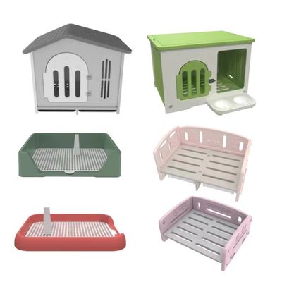 Bahan Utama Lampu Langit Plastik Besi Pet Rumah Anjing untuk Anjing Besar Warna Disesuaikan Indoor / Outdoor Kennel Mewah
