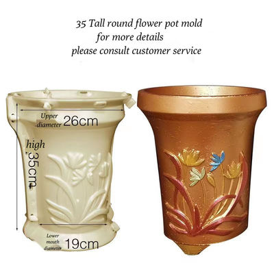 Precision Plastic Injection Molding Parts Beton Flower Pot Mold Desain yang Disesuaikan