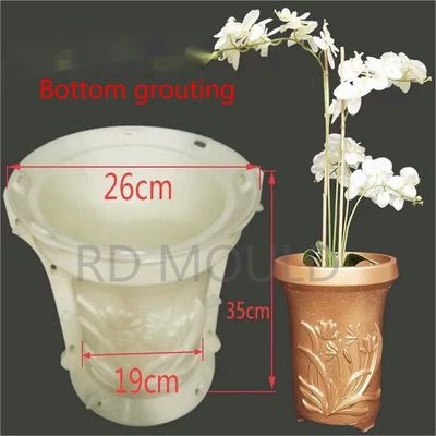 Precision Plastic Injection Molding Parts Beton Flower Pot Mold Desain yang Disesuaikan